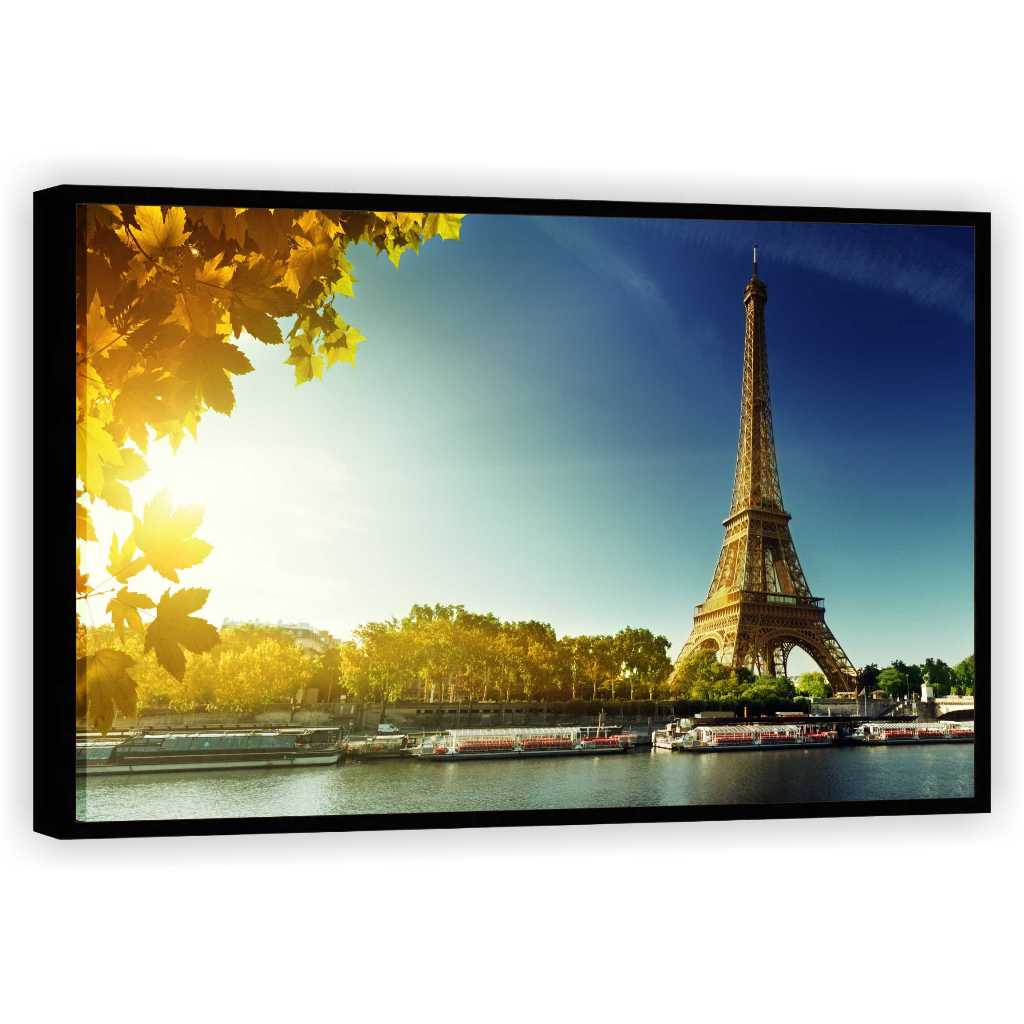 Quadro Decorativo Luxo Cidade Paris Torre Eiffel Turismo Salas Quartos Tela Canvas Filete GG1