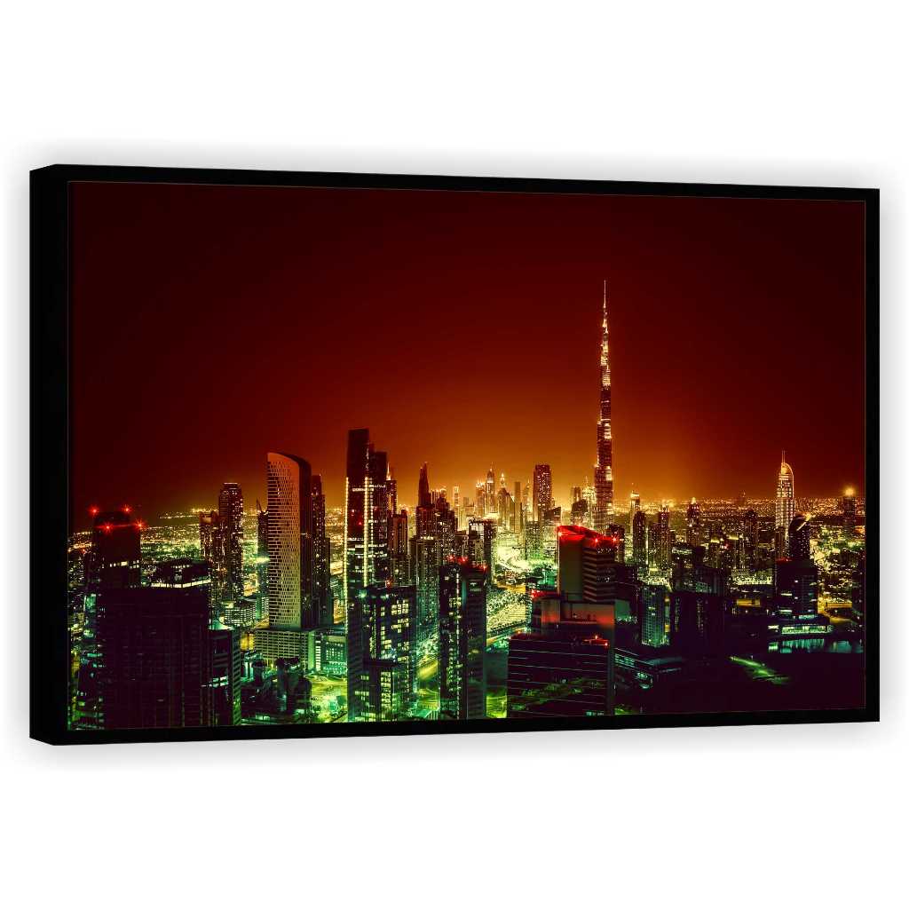 Quadro Decorativo Luxo Cidade Dubai Turismo Salas Quartos Tela Canvas Filete GG1