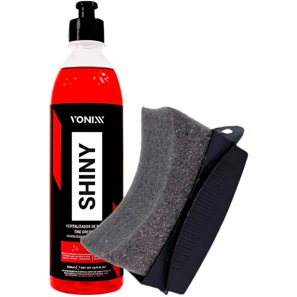 Shiny Pneu Pretinho Super Brilho e Proteção 500ml Vonixx + Aplicador de Pretinho em Oferta na Shopee