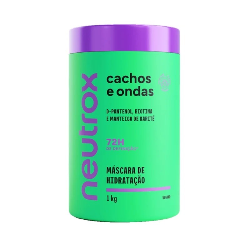 MÁSCARA DE HIDRATAÇÃO NEUTROX 1KG CACHOS E ONDAS NOVA EMBALAGEM