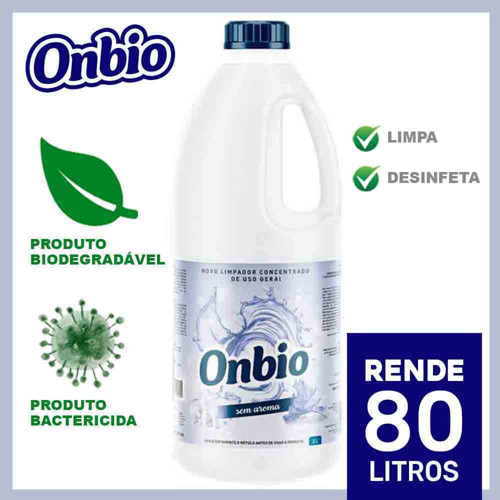Limpa Tudo Concentrado Biodegradável E Bactericida De Uso Geral Onbio Sem Aroma Rende 80 Litros