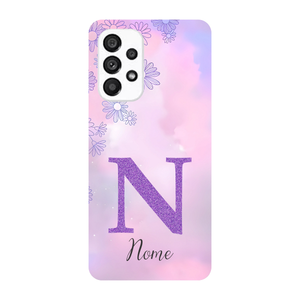 Capinha para Samsung A53 5G Anti Impacto Personalizada - Delicate Flowers Lilás com nome