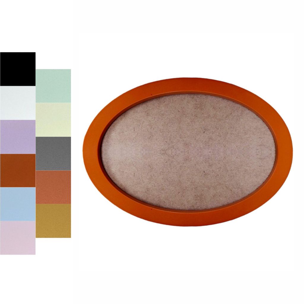 Moldura Oval Colorida em MDF Laqueado para Quadros Decorativos com Fundo MDF e PVC Antirreflexo em Oferta na Shopee