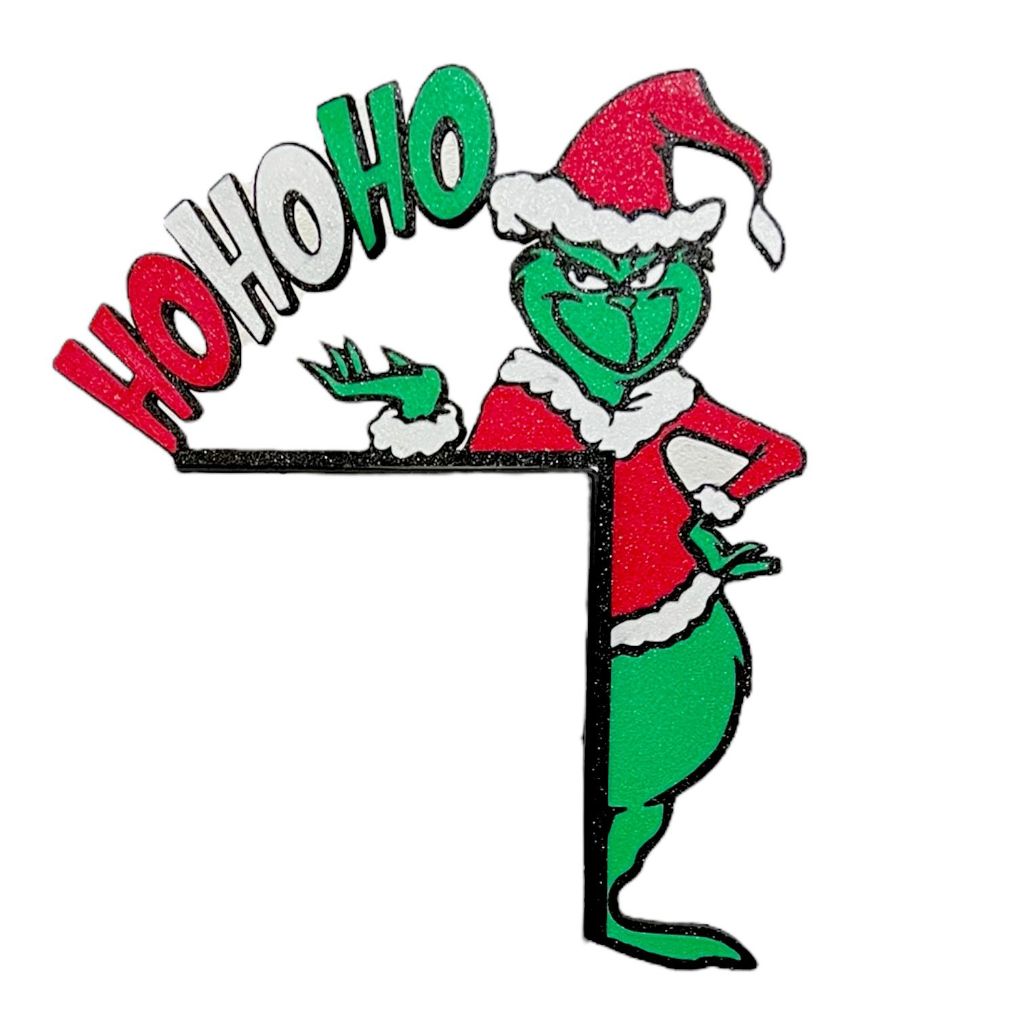 Enfeite Canto de Porta Grinch Natal Christmas Colorido Impressão 3D