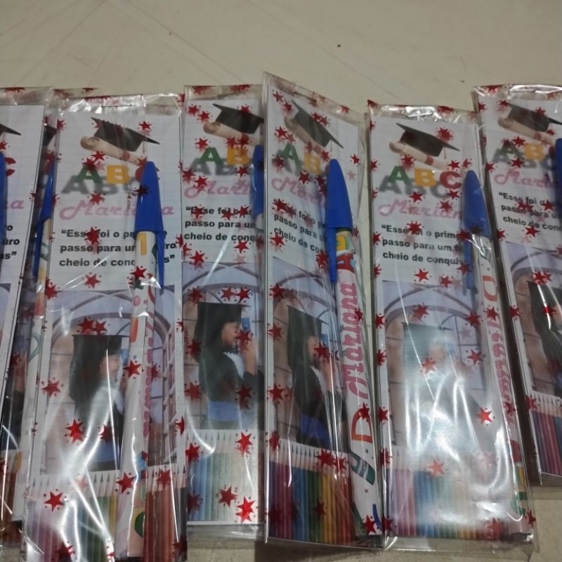 Kit Marca página+ caneta personalizados embalados