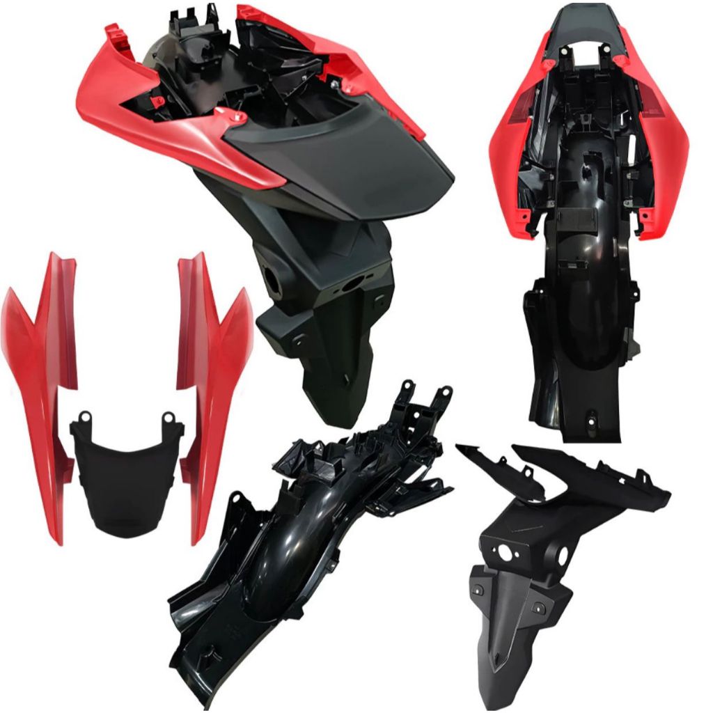 TRASEIRA RABETA COMPLETA TITAN 160 2016 A 2021 COM PARALAMA JUNÇÃO CARENAGEM  Vermelho pérola 16/18