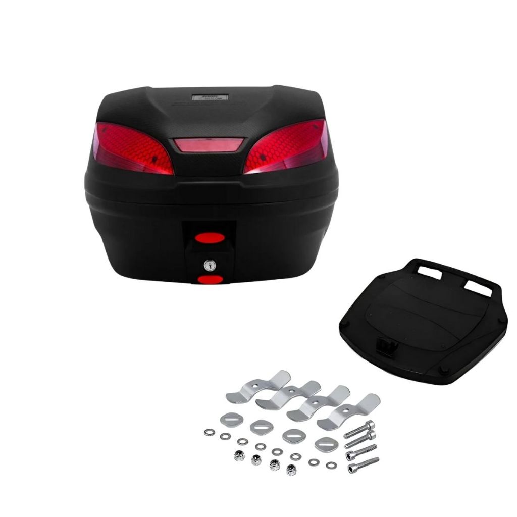 Bau Bauleto 30L Pro Tork + Base Fixação Universal Motos