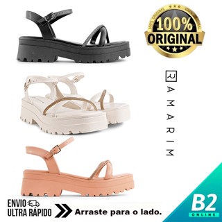 Sandália Ramarim Plataforma Com Brilho Feminina 100% Original Com Nota Fiscal e Garantia em Oferta na Shopee