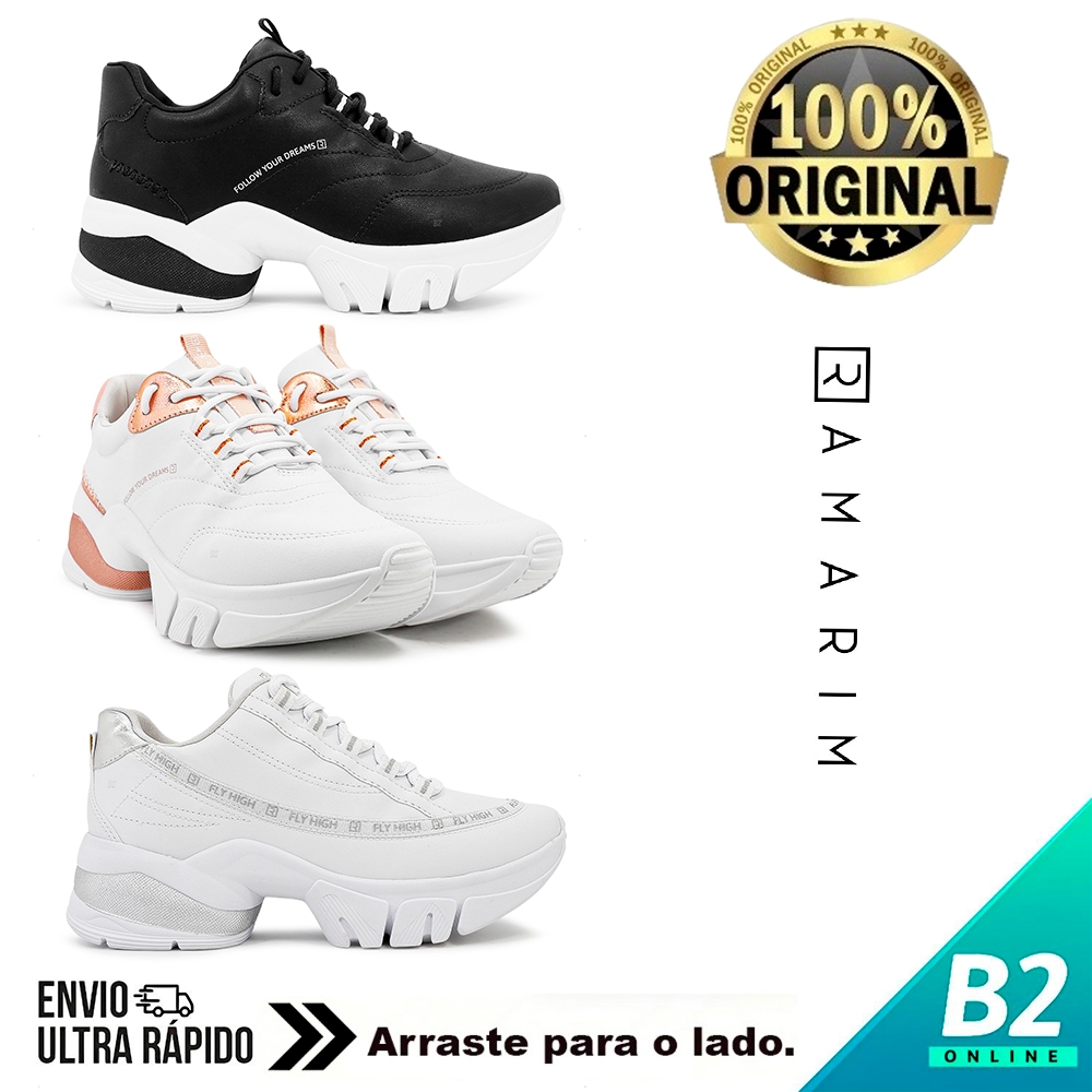 Tênis Ramarim Chunky Sneaker Casual Feminino  + 3 Pares de Meias Original com Nota Fiscal e Garantia - Women Shoes