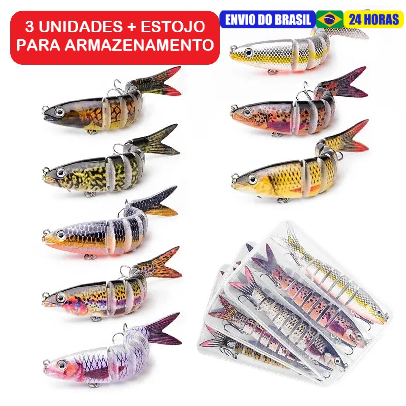 Isca artificial articulada 13,5cm 19g 3pcs + estojo