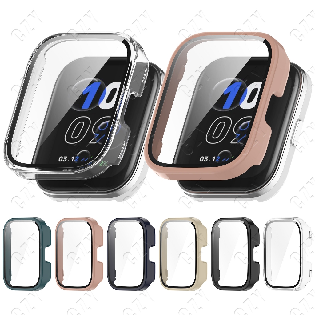 W.BILL Capa Case Bumper Acrílico 2 em 1 Com Película Proteção Para Smartwatch Amazfit Bip 5