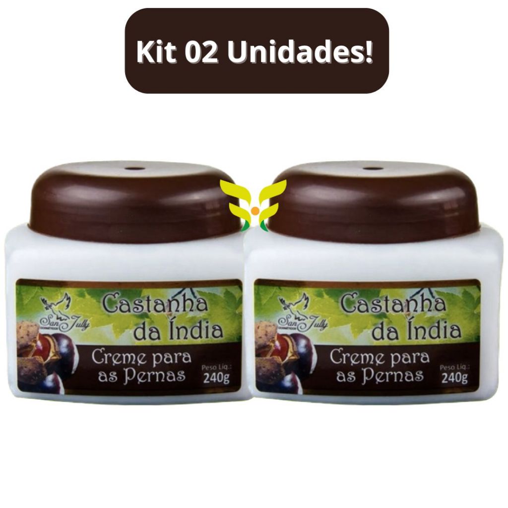 Kit 2 Unidades: Creme para as Pernas Castanha da Índia 240g San Jully em Oferta na Shopee