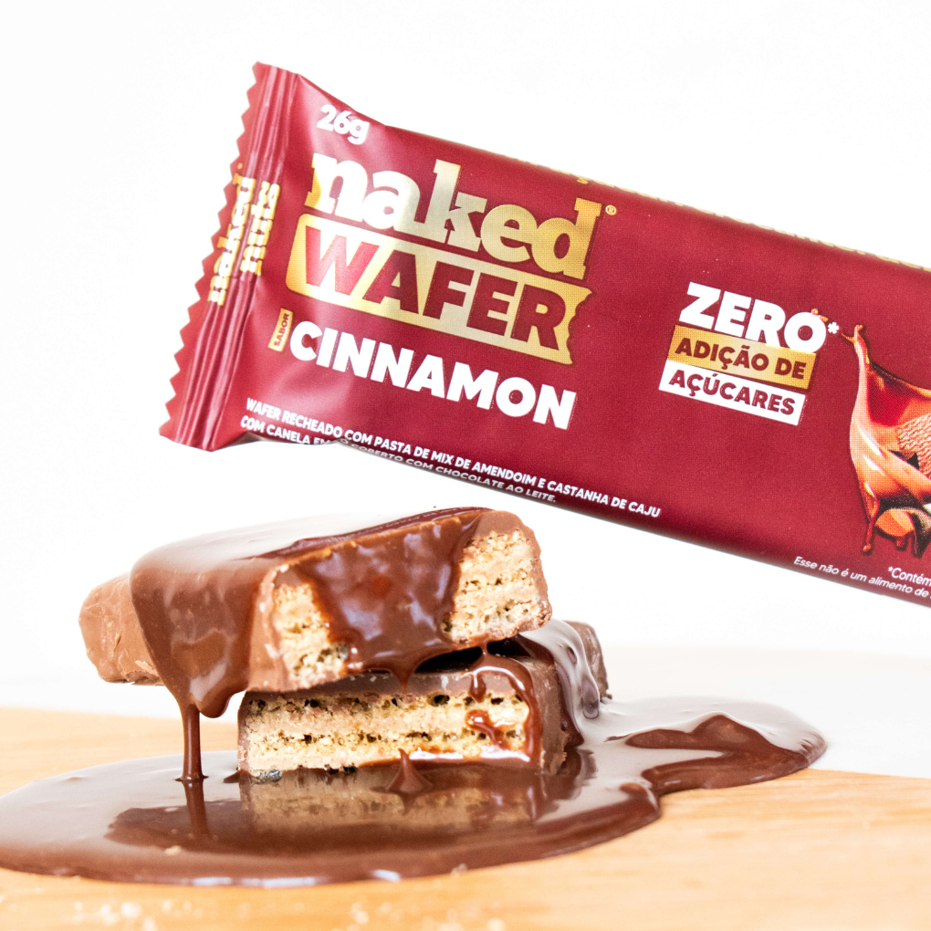 Naked Wafer Cinnamon - Display com 12 unid - Food & Beverages