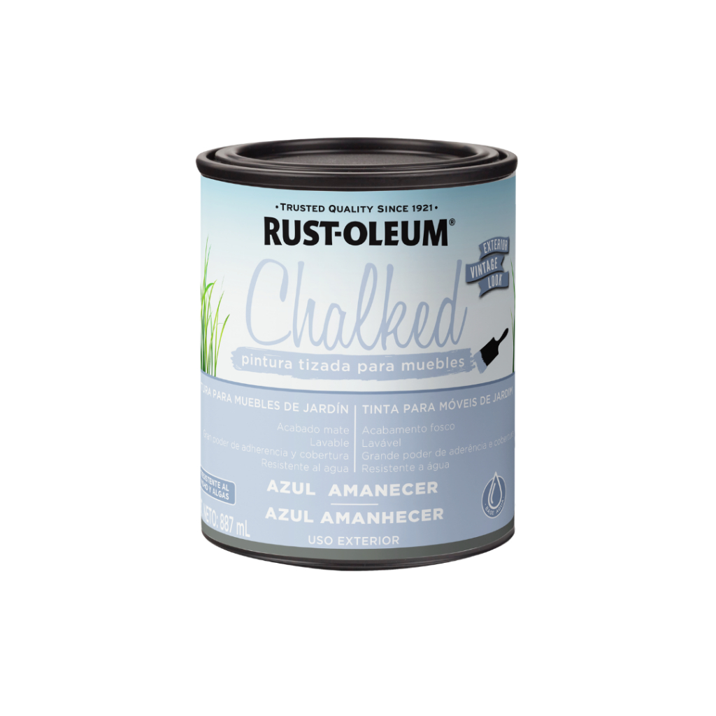 Chalked Tinta Efeito Giz à Base de Água para Exterior Azul Amanhecer Rust Oleum em Oferta na Shopee
