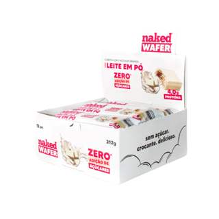 24 Naked Wafers Chocolate Branco com Leite em Pó - Zero Açúcar e Proteico - Naked Nuts em Oferta na Shopee