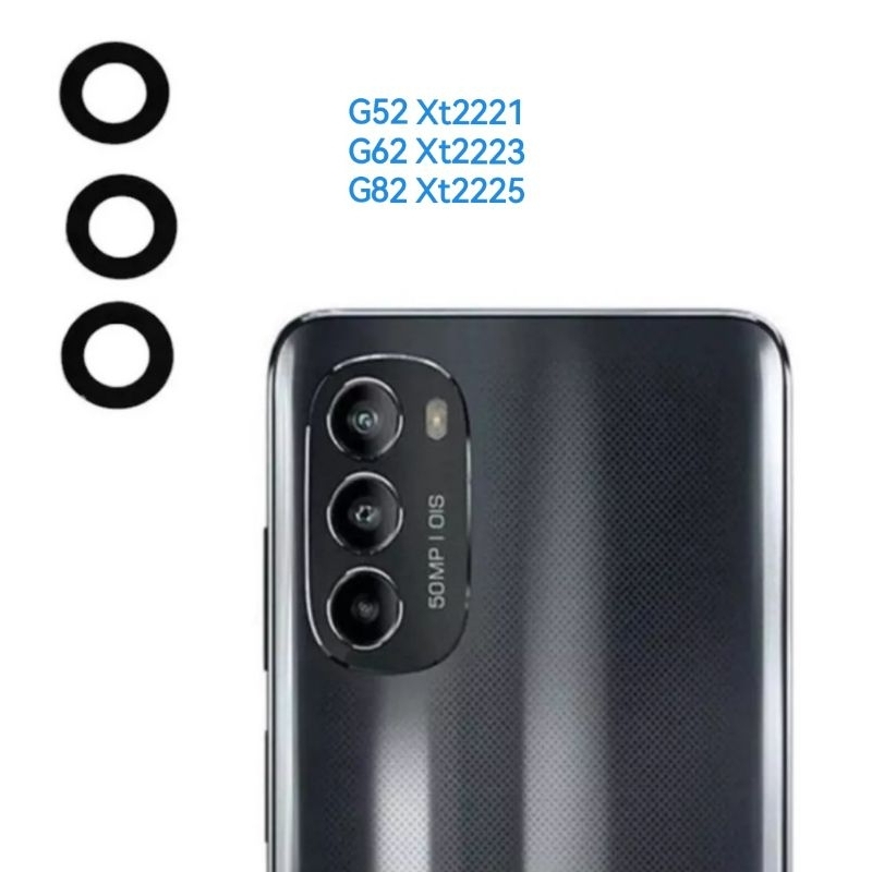Vidro Lente Camera Traseira Compatível MOTOROLA  G52 / G62 / G82 (3pçs)