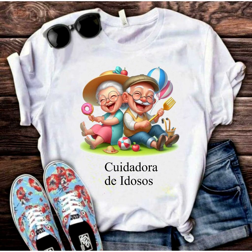 Camisa Camiseta Blusa T-shirt Cuidadora B em Oferta na Shopee