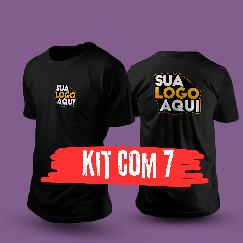 Kit 7 Camisetas Personalizadas Com Sua Logo Premium