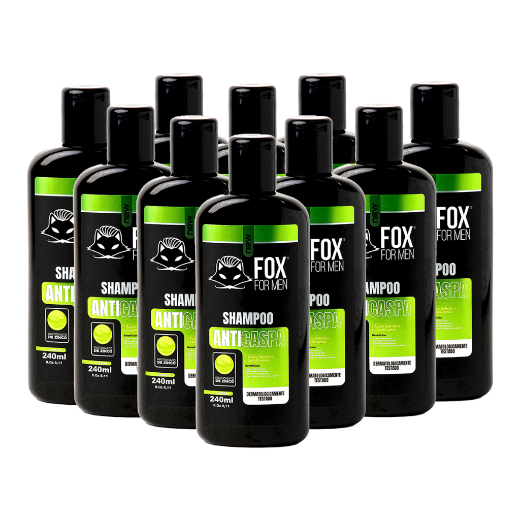 Shampoo Anti-Caspa 240ml - Fox For Men - 10 Unidades em Oferta na Shopee