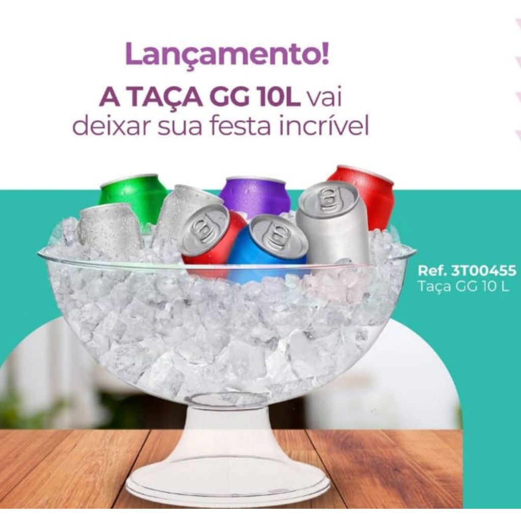 Taca Gigante Acrilica Cristal 10 litros para Doces, Sobremesa, Bomboniere, festa em geral  A Gigantona da tres triangulo em Oferta na Shopee