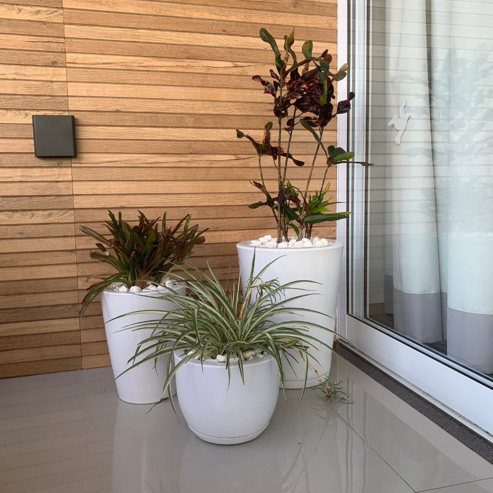 Kit 3 Vasos Lisos para Plantas (20, 31 e 40 cm)
