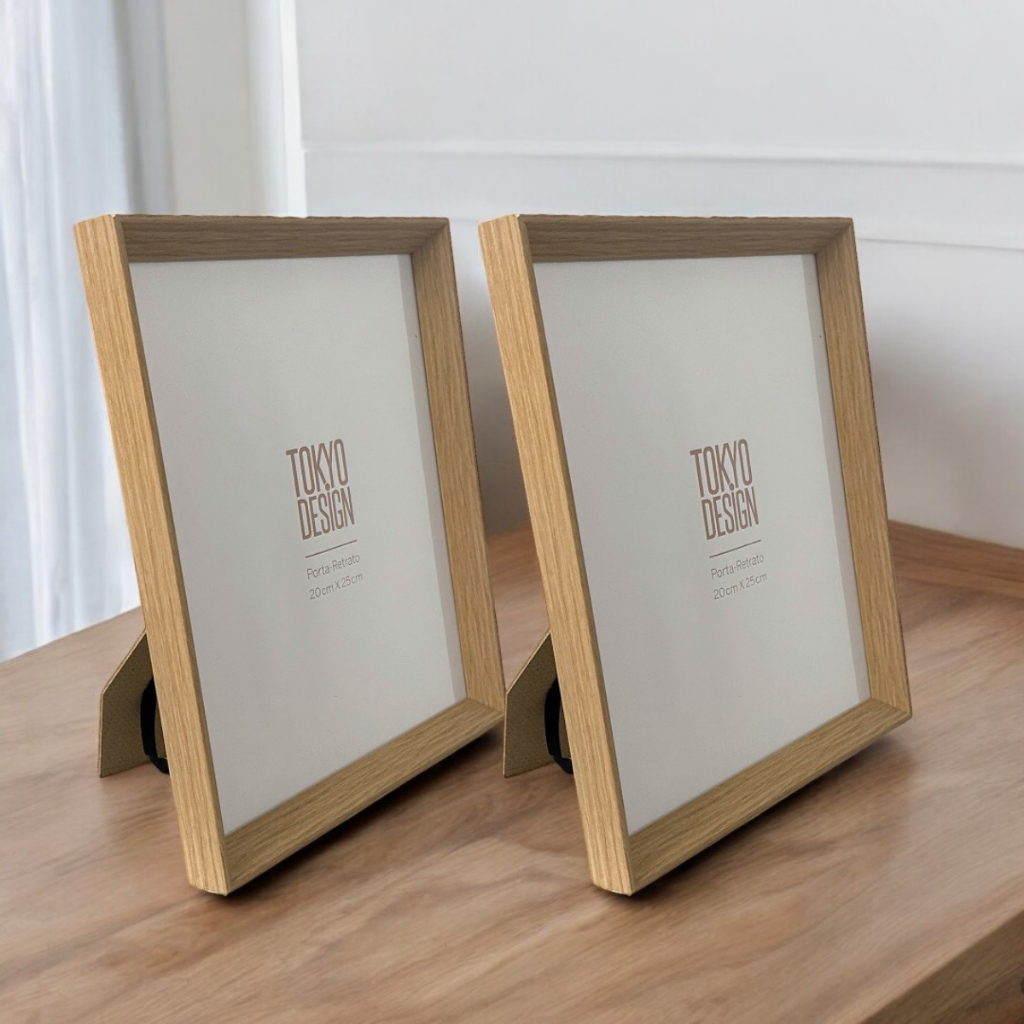 Kit 2 Porta Retratos 20X25 Moldura Estilo Madeira Detalhada MDF e Acetato em Oferta na Shopee