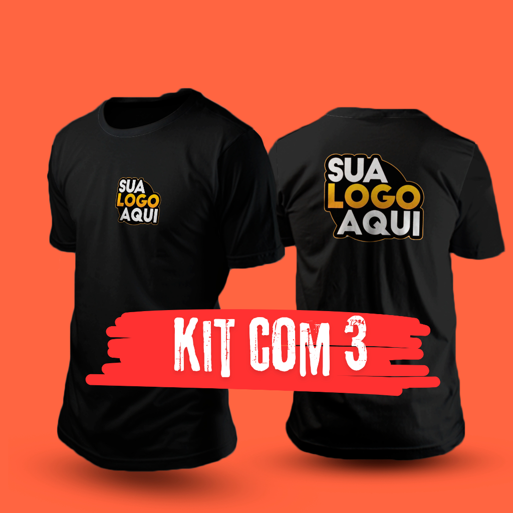 Kit 3 Camisetas Premium Personalizadas Com Sua Logo