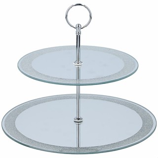 Suporte Prato Porta doces Duplo Luxo Espelhado Com Gliter Para Cupcaker Petit Fours doces ...
