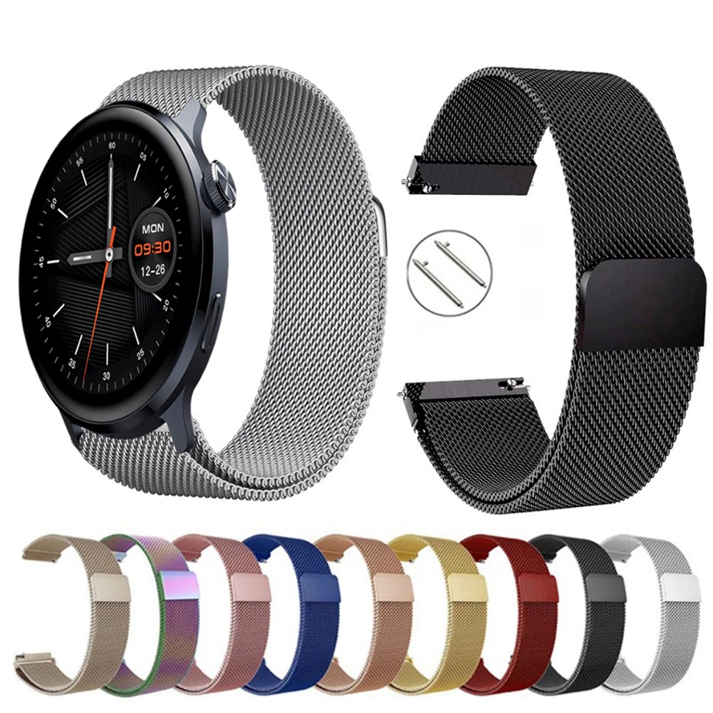 Pulseira de 22mm milanesa aço inox para Mibro Lite 2 de Engate Rapido
