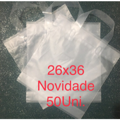 SACOLA ALÇA FITA 26x36 TRANSPARENTE . (50UNI) em Oferta na Shopee
