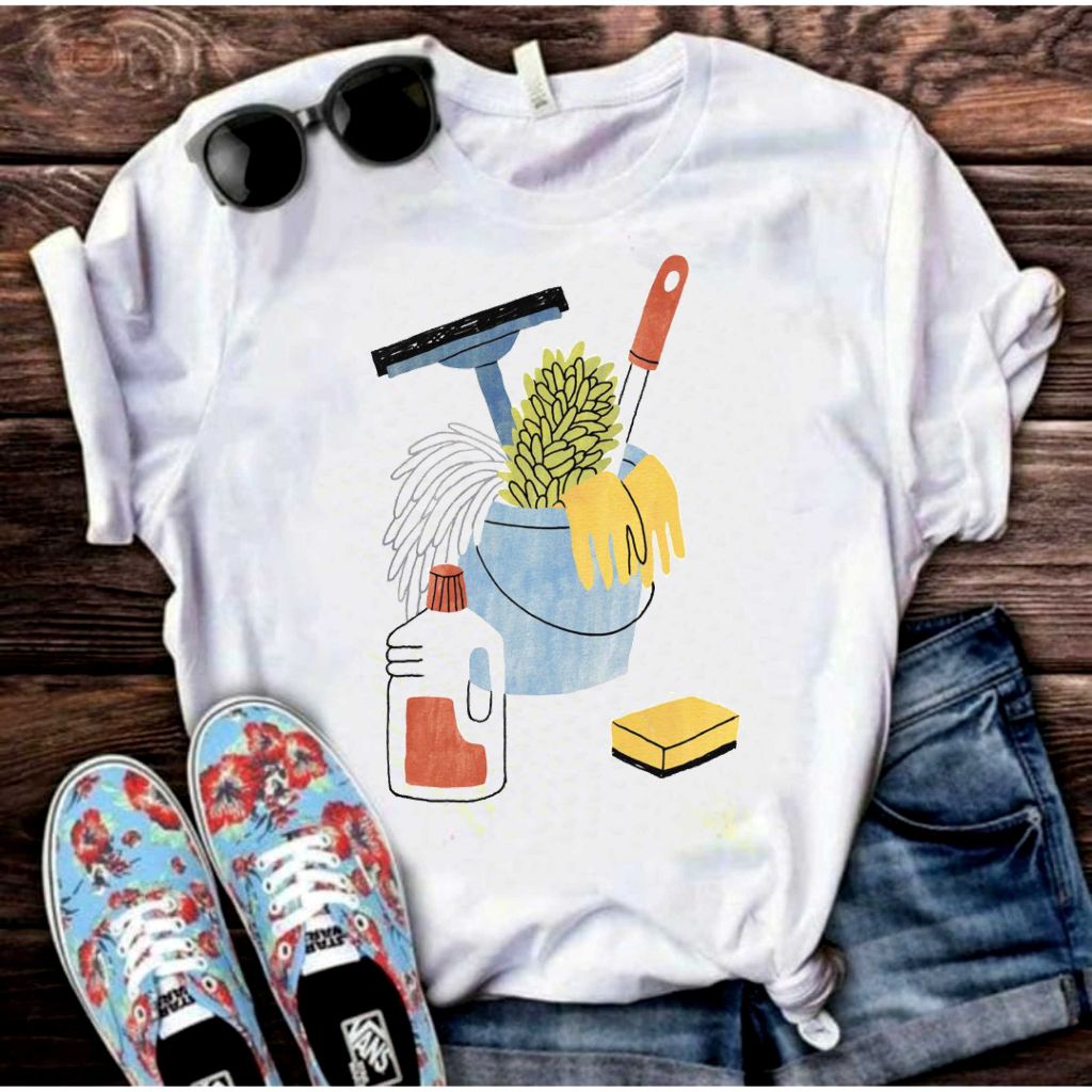 Camisa Limpeza Camiseta Blusa T-shirt I em Oferta na Shopee