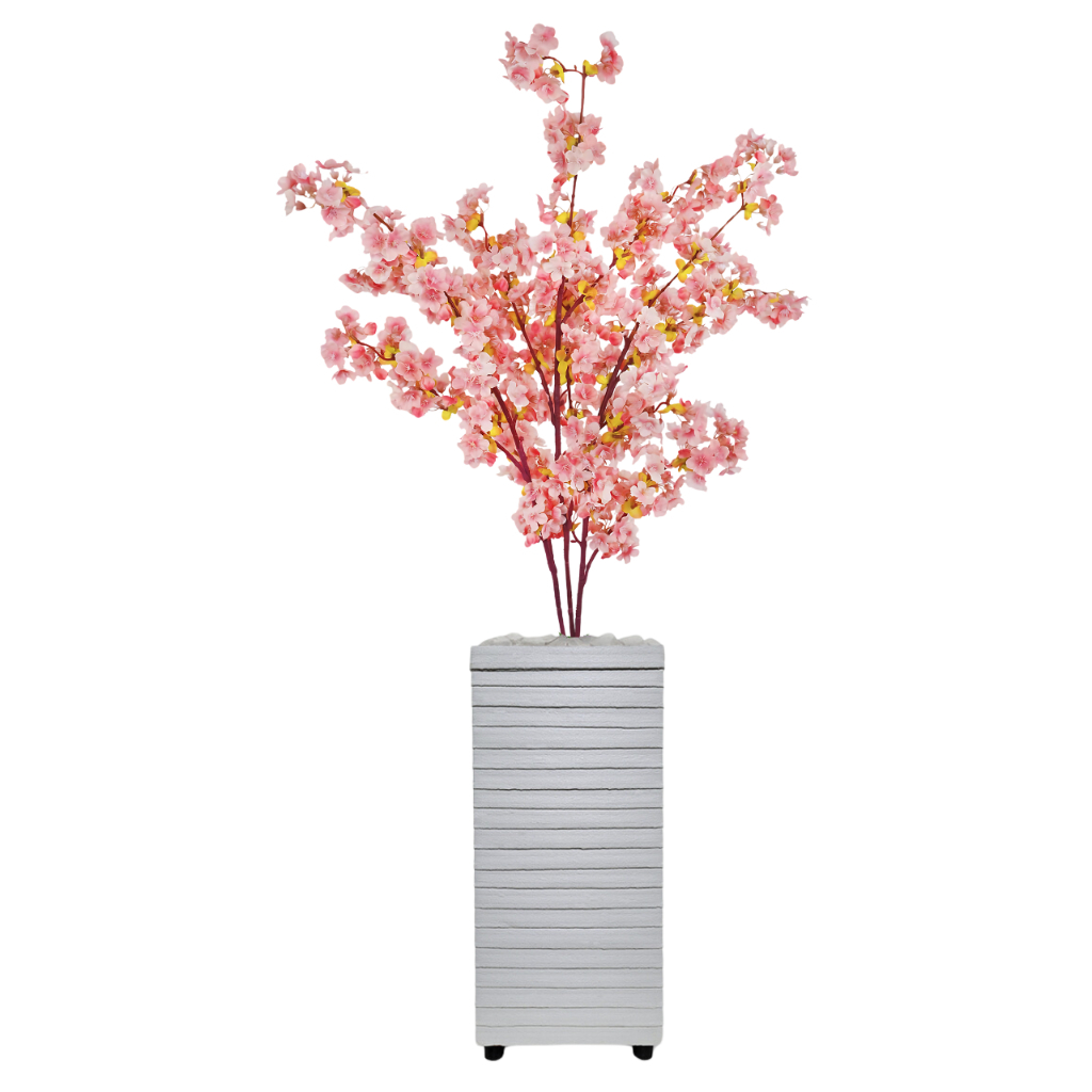 Flor De Cerejeira Artificial Grande Galhos De Cerejeira Haste Grande Enfeite Com Vaso Decoração Sala