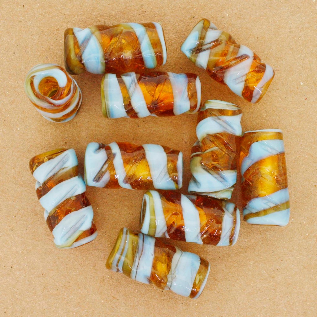 Firma Frisada Rajada Âmbar e Azul Clara para Guia Umbanda e Candomblé - 20mm em Oferta na Shopee