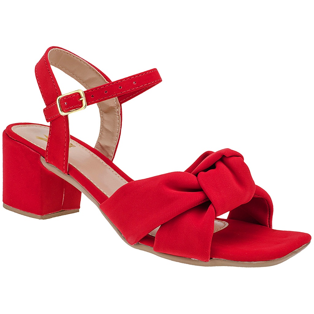 Sandalia Feminina de Tiras Cruzada em Nó Saltinho Medio Festa Confort 102 em Oferta na Shopee