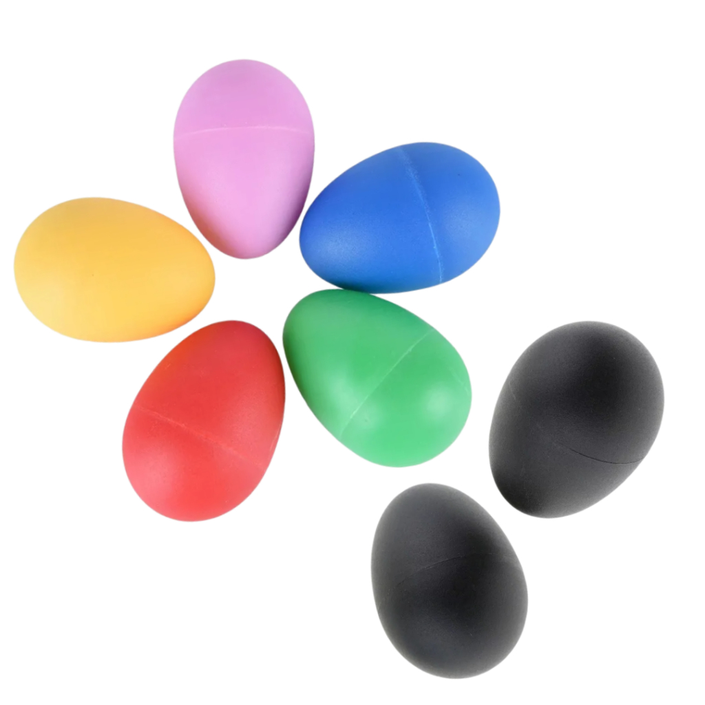01 Ovo Ovinho Unidade Percussão e Musicalização Ganzá Maraca Chocalho Colorido - UNIDADE