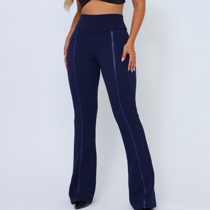 Calça flare social bailarina  com todo o estilo e com detalhe de cirre cintura alta em Oferta na Shopee