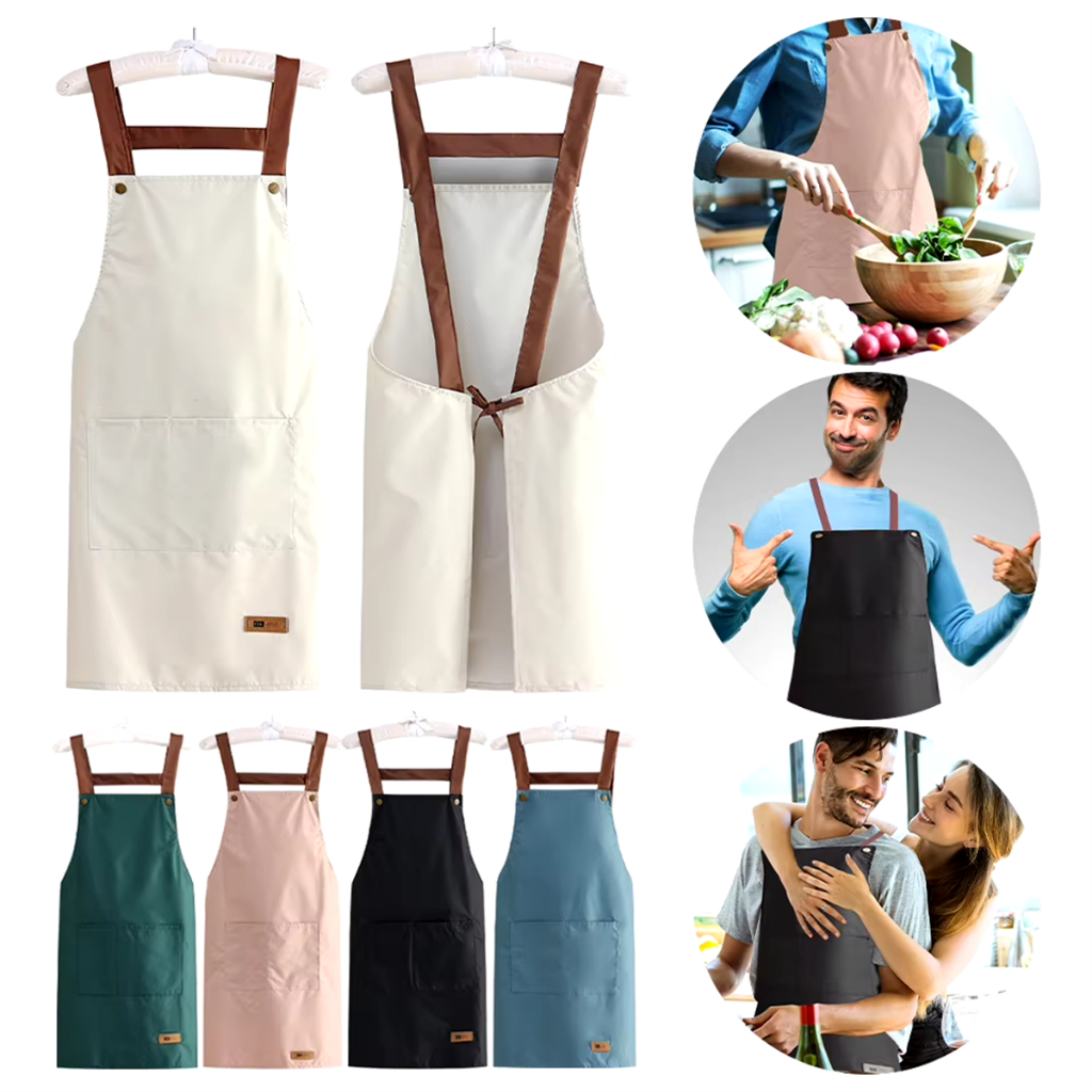 KIT AVENTAL  e cozinha resistente a óleo e água, com grandes bolsos frontais e babador ajustável