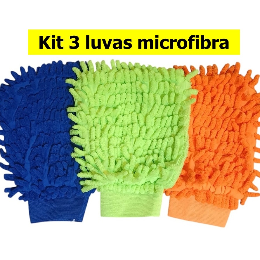 Luva Microfibra Chenile Microfibra Lavar Carro e Limpeza Multiuso Resistente em Oferta na Shopee
