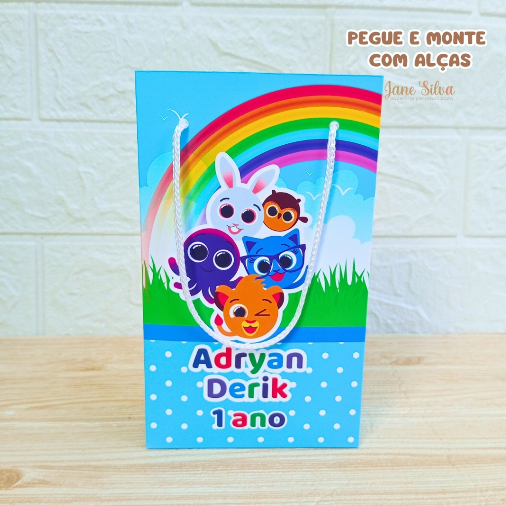 Sacolinha Surpresa Bolofofos Azul 1 - Personalizados - Lembrancinha - Festa infantil - Aniversário / PEGUE E MONTE