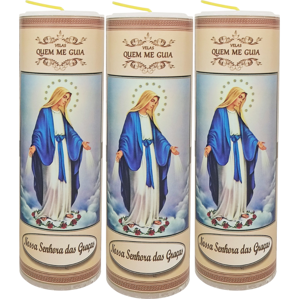 Vela 7 Dias Nossa Senhora das Graças Linda Imagem e Oração em Oferta na Shopee