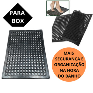 Tapete Antiderrapante de Borracha Para Box Banheiro e Áreas Úmidas Preto 42x30CM em Oferta na Shopee