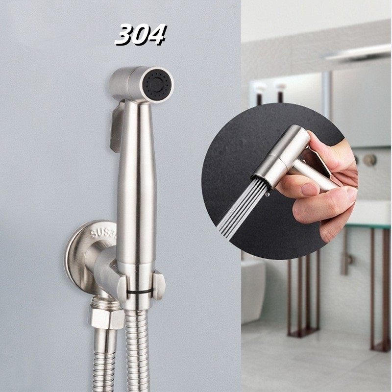 Kit Ducha Higiênica Com Registro em Aço Escovado 304 Válvula Dupla Saída 1/2 Para Banheiro Cozinha Área De Serviço Lavab