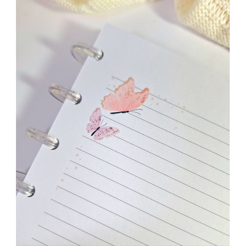 Refil de folhas para Caderno de Disco Inteligente Borboletas MOD. 04 Tamanho A5 Médio Grande em Oferta na Shopee