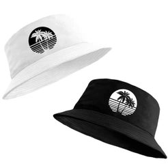 Chapéu Bucket Hat Unissex Leve Estilo Praia Moda Verão Sol Estampado Coqueiro Redondo