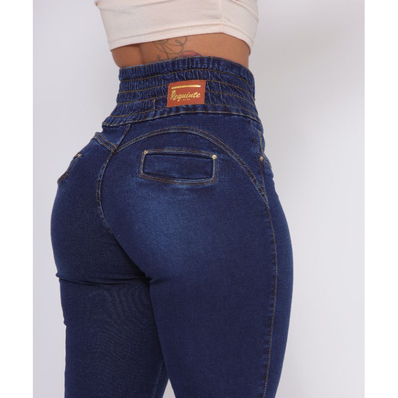 Calça Jeans Feminina Com Lycra Elastico No Cos Levanta Bumbum em Oferta na Shopee