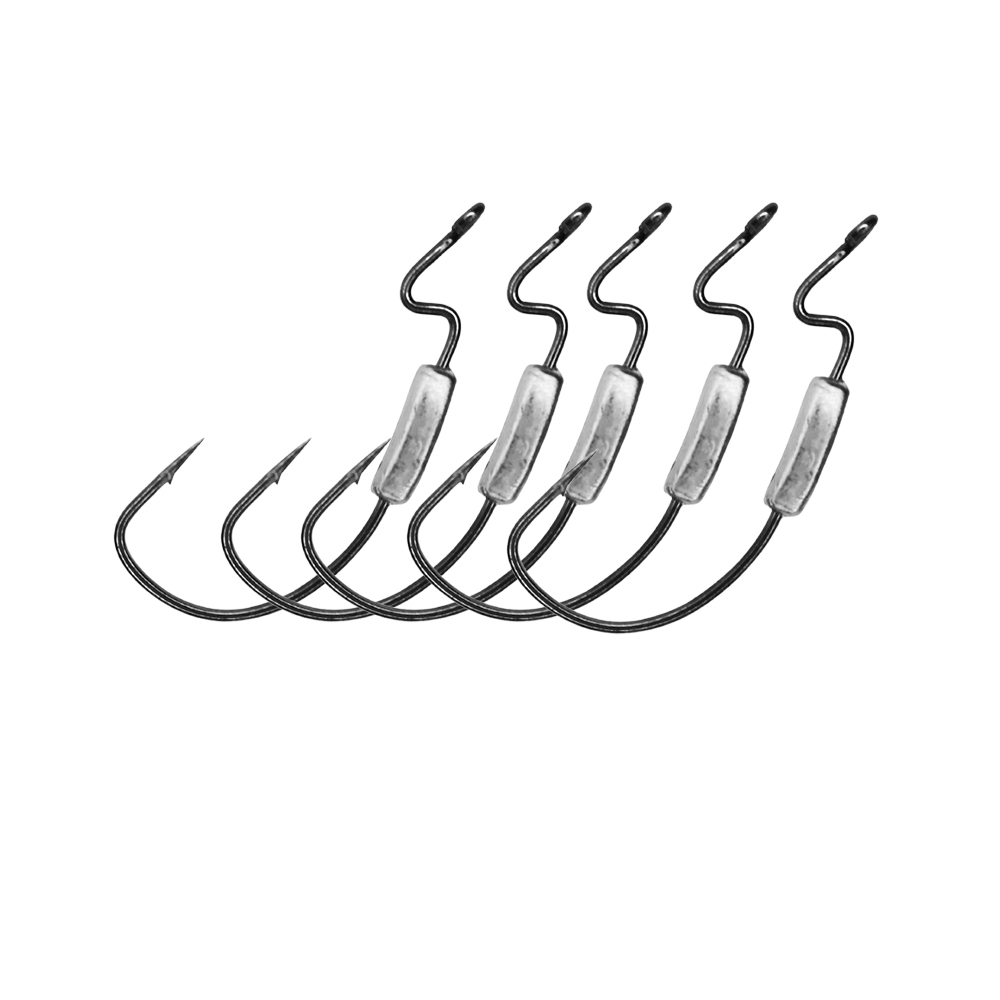 Kit 5 Anzol Offset Lastreado Ewg Robalo Traíra Tucunaré Dourado Black Bass Isca Soft em Oferta na Shopee