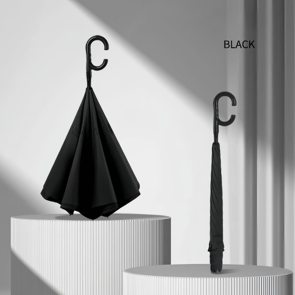 Guarda Chuva Invertido Tecido Duplo Impermeável Reforçado Contra Vento / Guarda-Chuva Para Carro