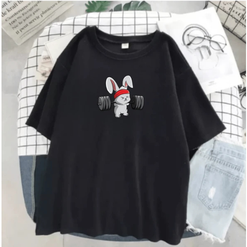 Camiseta Oversized ou Casual Coelho Academia Treino Gym Lançamento Unissex Masculina ou Feminina