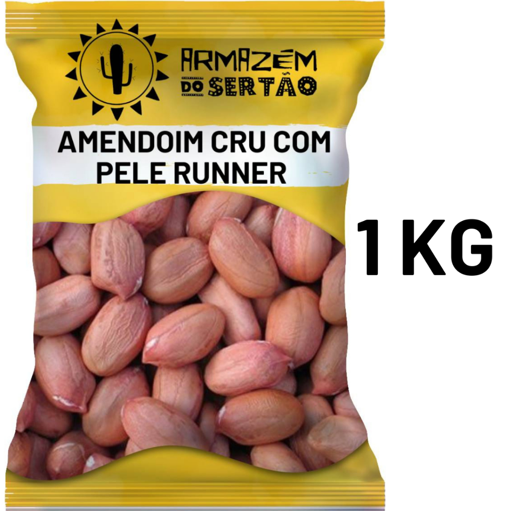Amendoim Cru Com Pele Runner 1 kg - 500GR em Oferta na Shopee