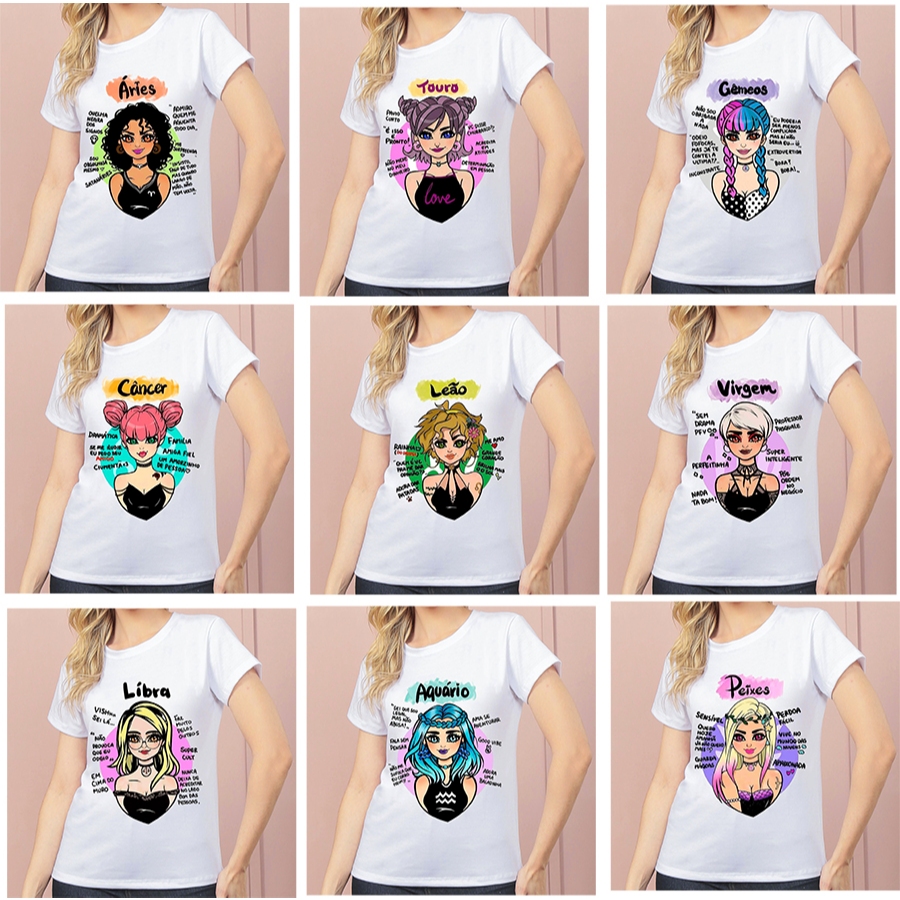 Imagem Camiseta Feminina Blusa Signos I Tshirt Estampada